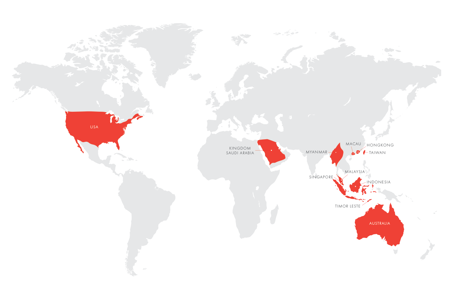 TELIN worldwide network map